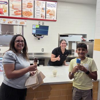 Wienerschnitzel - Ava the owner and us getting freezes - Hot Dogs Near Me - Chino, California