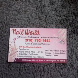 Nail salon business card.