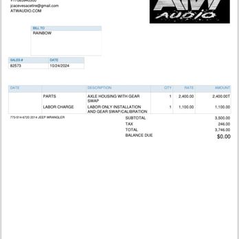 Ace Tire & Wheel - Sales receipt - Tires Near Me - Bridgeview, Illinois Ace Tire & Wheel - Sales receipt - Tires Near Me - Bridgeview, Illinois