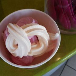 Menchies Frozen Yogurt - Downers Grove - Peach, cherry, angel food cake, and vanilla
