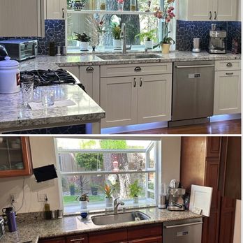 KC Kitchen And Bath - Kitchen area before and after (top pic). - Decks & Railing Near Me - Novato, California