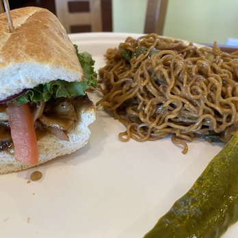The Carving Board - Special- hoisin glazed chicken thigh with side of Spicy Sesame Noodles Salad - Delis Near Me - Winston Salem, North Carolina