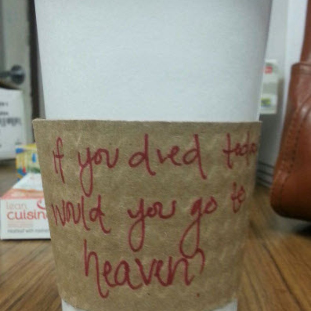 I prefer to not be preached to by my coffee cup, thanks. I prefer to not be preached to by my coffee cup, thanks.