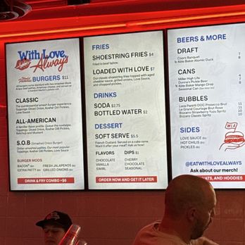 With Love Always - Menu - Burgers Near Me - Las Vegas, Nevada