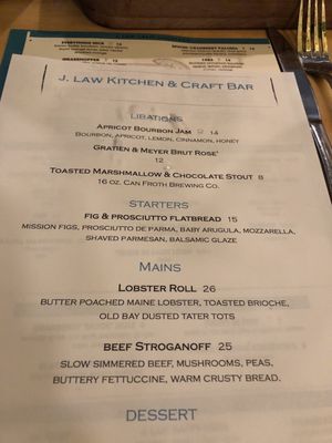 Menu photo 1 J Law Kitchen & Craft Bar Danbury, CT Menu photo 1 J Law Kitchen & Craft Bar Danbury, CT