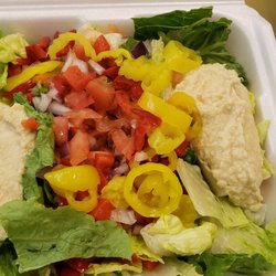 Mediterranean salad, ordered without cheese and oil