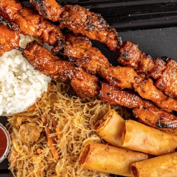 Pinay Good-Eats - chicken skewers and rice - Desserts Near Me
