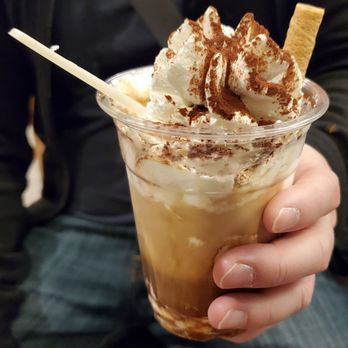 Gelateria Gentile - Affogato with a scoop of vanilla and chocolate gelato and whipped cream - Coffee & Tea Near Me - Brooklyn, New York Gelateria Gentile - Affogato with a scoop of vanilla and chocolate gelato and whipped cream - Coffee & Tea Near Me - Brooklyn, New York