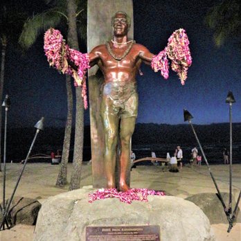 Waikiki Beach - Duke at night - Beaches Near Me Waikiki Beach - Duke at night - Beaches Near Me