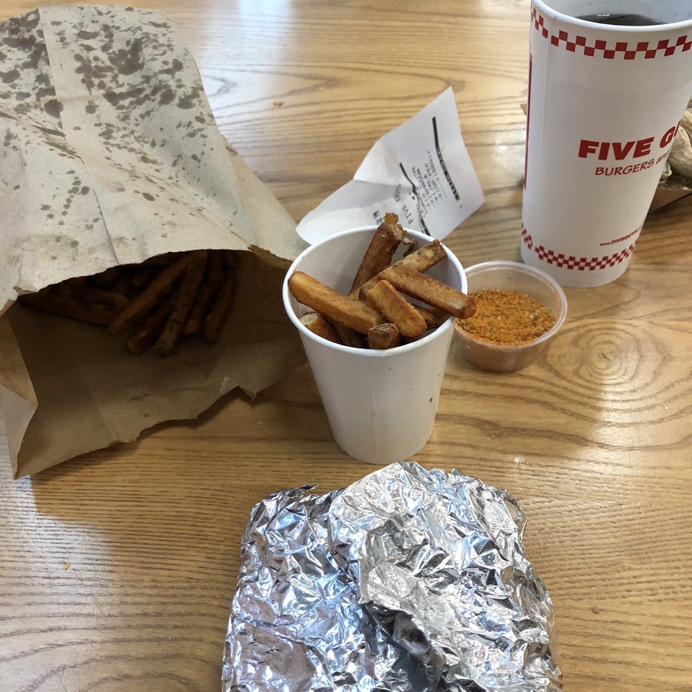 Five Guys - Cajun spice side because they forgot. Greasy bag. Still good fries. - Fast Food Near Me - Rensselaer, New York Five Guys - Cajun spice side because they forgot. Greasy bag. Still good fries. - Fast Food Near Me - Rensselaer, New York