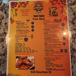 Taco Fuego - Food Menu