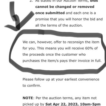 Loveseat Online Auctions - Loveseat email response. Read the circled area. - Auction Houses Near Me - San Diego, California