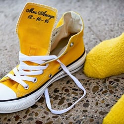 Candroy Screen Print Embroidery DTG - Embroidered Converse for our wedding day