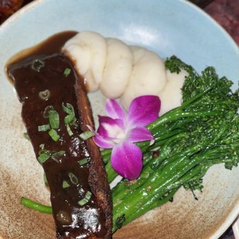 Kokomo - Salmon, yucca mash & broccoli rabe - Caribbean Near Me - Brooklyn, New York Kokomo - Salmon, yucca mash & broccoli rabe - Caribbean Near Me - Brooklyn, New York