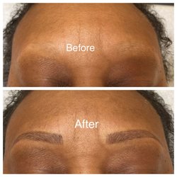 Luxury Eyebrow Threading - Eyebrow Microblading look before and after