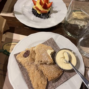 Risotteria Melotti - sbrisolona cake with zabione cream ( must have !!) and the strawberry custard tart - Italian Near Me - Rome, RM