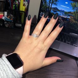 Matte black gel manicure