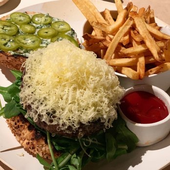 ABC Kitchen - Akaushi Cheeseburger with Herbed Mayo and Pickled Jalapenos - Breakfast & Brunch Near Me - New York, New York ABC Kitchen - Akaushi Cheeseburger with Herbed Mayo and Pickled Jalapenos - Breakfast & Brunch Near Me - New York, New York