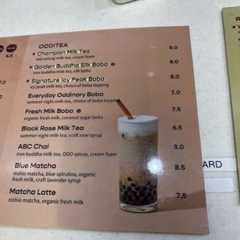 Odd One Out Tea Koreatown - Menu 11/2/25 - Bubble Tea Near Me - Los Angeles, California