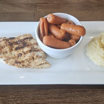 The Harbor Restaurant - Grilled chicken breast with candied carrots and mashed potatoes - Steakhouses Near Me - Corsicana, Texas The Harbor Restaurant - Grilled chicken breast with candied carrots and mashed potatoes - Steakhouses Near Me - Corsicana, Texas