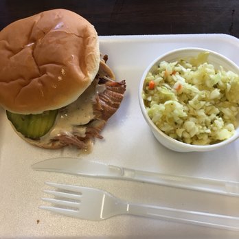SAW's BBQ - Pulled pork sandwich with white BBQ sauce instead of normal BBQ sauce + Coleslaw (Highly Recommended) - Barbeque Near Me - Homewood, Alabama SAW's BBQ - Pulled pork sandwich with white BBQ sauce instead of normal BBQ sauce + Coleslaw (Highly Recommended) - Barbeque Near Me - Homewood, Alabama