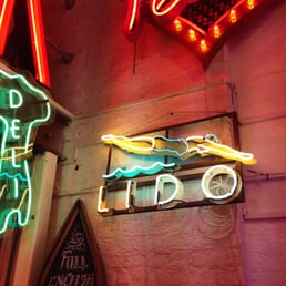 The classic "Lido" neon sign. The classic "Lido" neon sign.