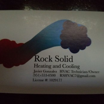 Rock Solid Heating And Cooling - Business card for Javier Gonzalez at Rock Solid Heating and Cooling - Heating & Air Conditioning/HVAC Near Me
