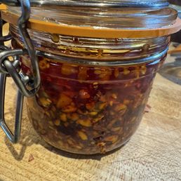 Homemade chili crisp using supplies bought at Sun Foods