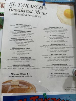 Menu photo 3 El Tarasco Artesia Redondo Beach, CA