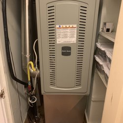 McGinnis Larry Heating & Air Conditioning - New furnace chosen for our tight closet space. The thing cranks out a ton of heat, just turned it on and the house is already warm!