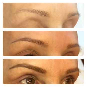 Endless Look - Before, healed after first treatment and touch up - Permanent Makeup Near Me - Charlotte, North Carolina