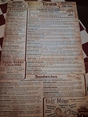 Menu photo 1 Olde Town Pizzeria Brandon, FL