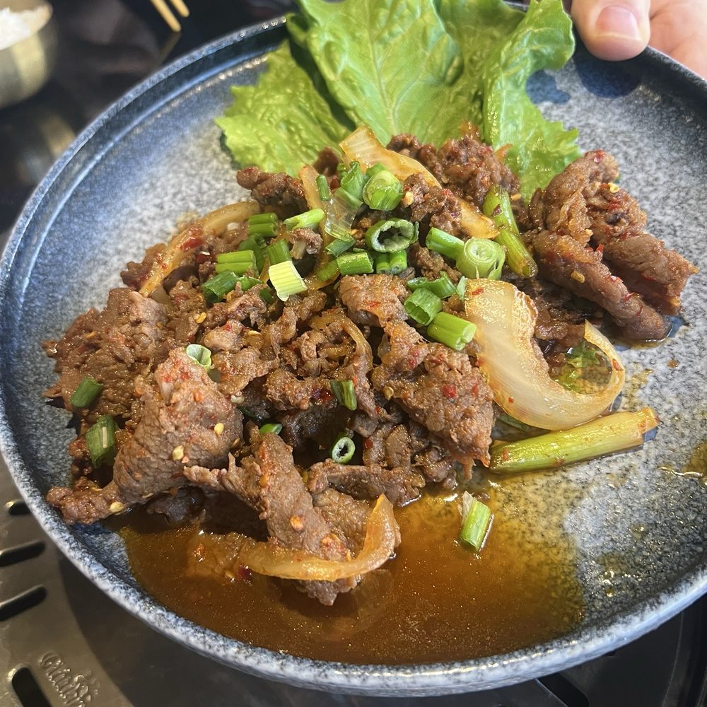 Firepan KBBQ - Spicy Bulgigi! Husband loves spicy food so he was happy. I tried a bite but would order the regular Bulgogi next visit. - Korean Near Me - Woodbridge, Virginia Firepan KBBQ - Spicy Bulgigi! Husband loves spicy food so he was happy. I tried a bite but would order the regular Bulgogi next visit. - Korean Near Me - Woodbridge, Virginia