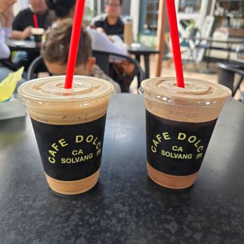 Cafe Dolce - On the left is an iced horchata late and iced mocha on the right. - Coffee & Tea Near Me - Solvang, California Cafe Dolce - On the left is an iced horchata late and iced mocha on the right. - Coffee & Tea Near Me - Solvang, California