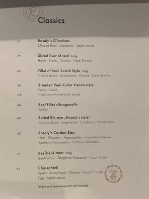 Menu photo 1 Rosaly's Zürich, ZH