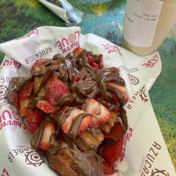 Azucanela - Churro bites strawberry/nutella and Mazapan Latte - Coffee & Tea Near Me - Hawthorne, California
