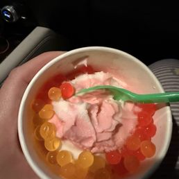 Pomegranate tart swirled