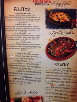 Menu photo 4 La Carreta Mexican Restaurant Jamestown, ND