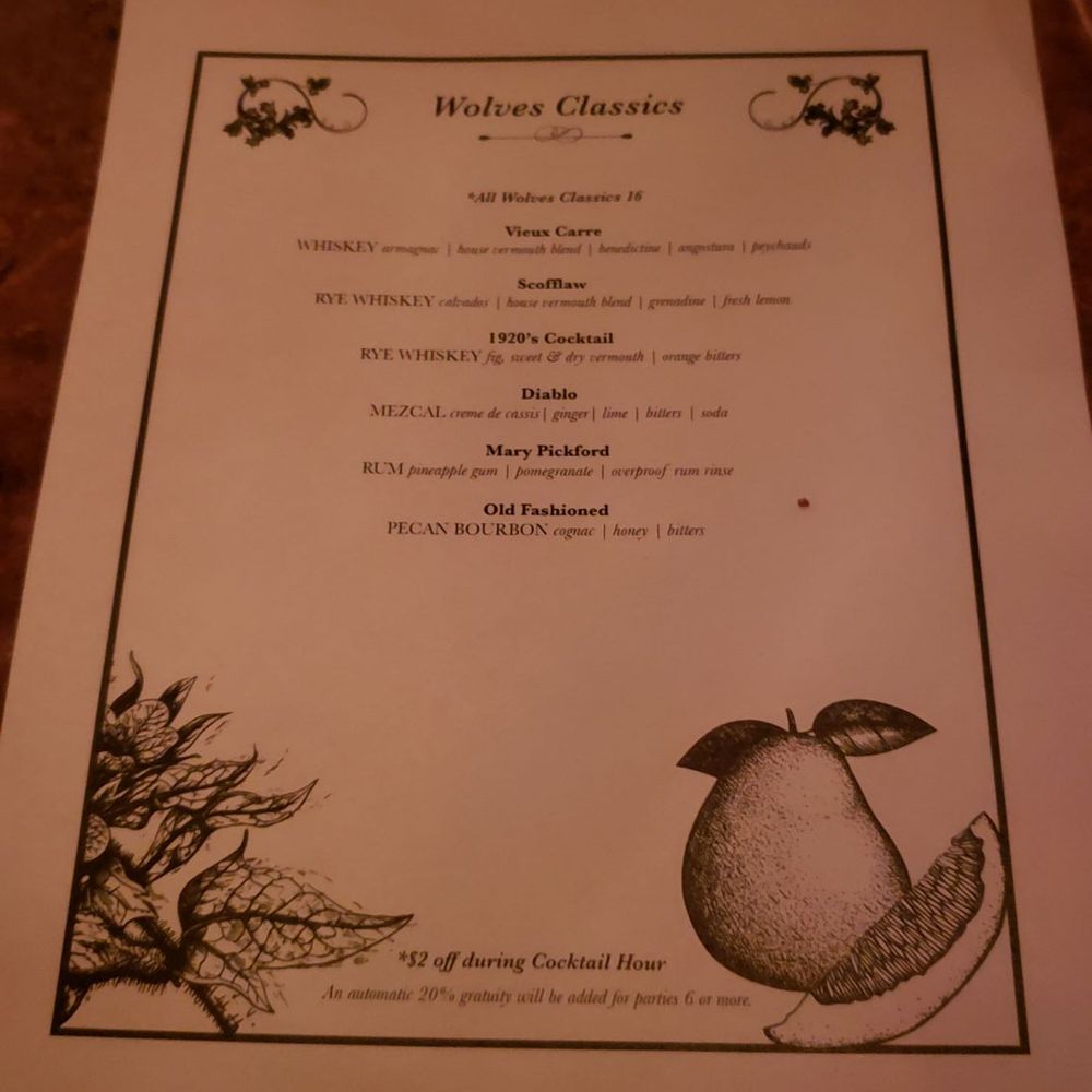 The Wolves - The specials menu. Sorry for resolution. Price is $16 - Cocktail Bars Near Me - Los Angeles, California The Wolves - The specials menu. Sorry for resolution. Price is $16 - Cocktail Bars Near Me - Los Angeles, California