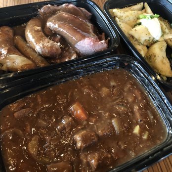 Sharky's Chophouse - 2 meat 2 side combo with beef stew~ - Butcher Near Me - North Vancouver, British Columbia