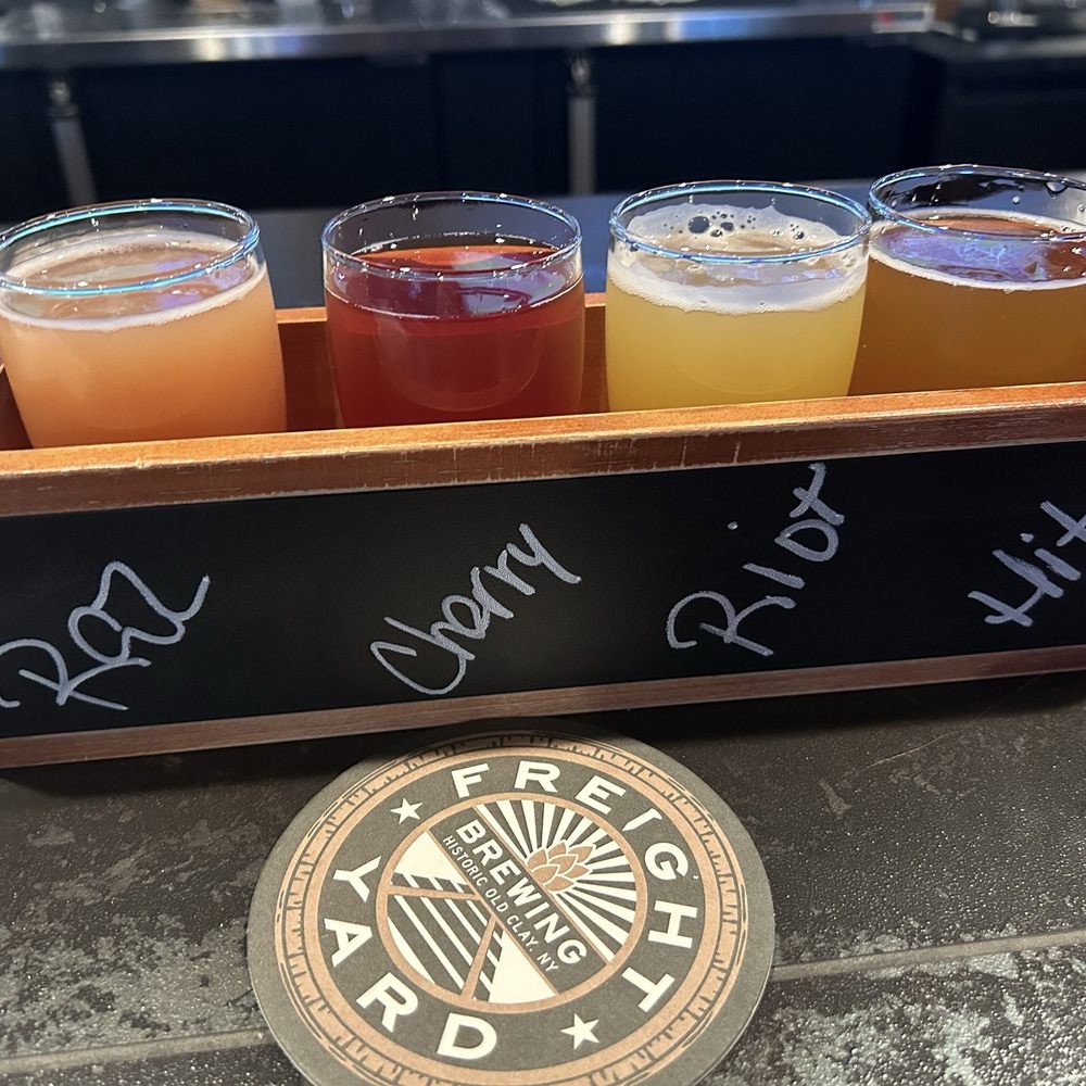Freight Yard Brewing - Beer flight - Breweries Near Me - Clay, New York