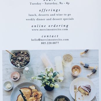 Merci Montecito - a table with food on it - Cafes Near Me - Montecito, California Merci Montecito - a table with food on it - Cafes Near Me - Montecito, California