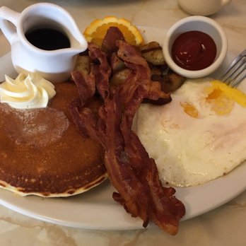 Tico's Breakfast and Lunch - Eggs over easy, pancakes with crispy bacon. - Breakfast & Brunch Near Me - Marina, California Tico's Breakfast and Lunch - Eggs over easy, pancakes with crispy bacon. - Breakfast & Brunch Near Me - Marina, California