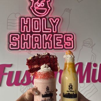 Holy Shakes - Red Velvet Milkshake & Mango Lychee Milkshake. - Desserts Near Me - Toronto, Ontario Holy Shakes - Red Velvet Milkshake & Mango Lychee Milkshake. - Desserts Near Me - Toronto, Ontario