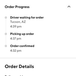 Confirmation that my order was in progress Confirmation that my order was in progress