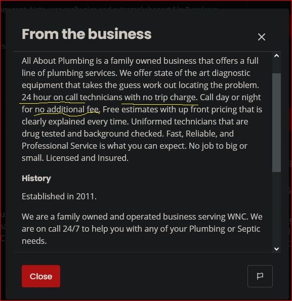 Slide of All About Plumbing