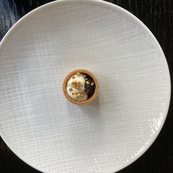 Montage Palmetto Bluff - Amuse-bouche, or mouth amuser, which is fig with a creamy goat cheese in a small pastry crust. Yes, please! - Resorts Near Me - Bluffton, South Carolina