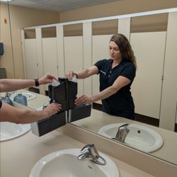 Maid to Glow - We change paper towel rolls, toilet paper, soap, and scents.

Call or text us for a free quote at 678-697-4679