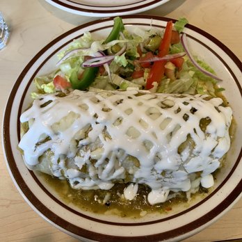 Tenoch Restaurant - Wet Burrito Alambra with Salsa Verde - Mexican Near Me - Toronto, Ontario