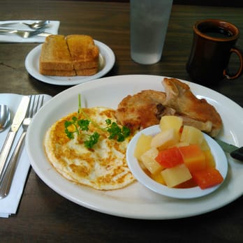 Little Pat's Place - Pork Chop Breakfast at Little Pats. A little twist, fruit dish instead of hash browns. Great - American Near Me - Burien, Washington Little Pat's Place - Pork Chop Breakfast at Little Pats. A little twist, fruit dish instead of hash browns. Great - American Near Me - Burien, Washington